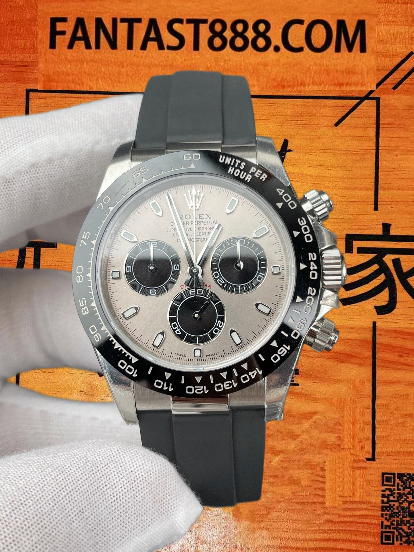 高仿VS廠勞力士Daytona 116519LN水泥灰膠迪40mm/VS自研4130機芯72小時動儲配重132G/正品公價¥260000 實拍 3