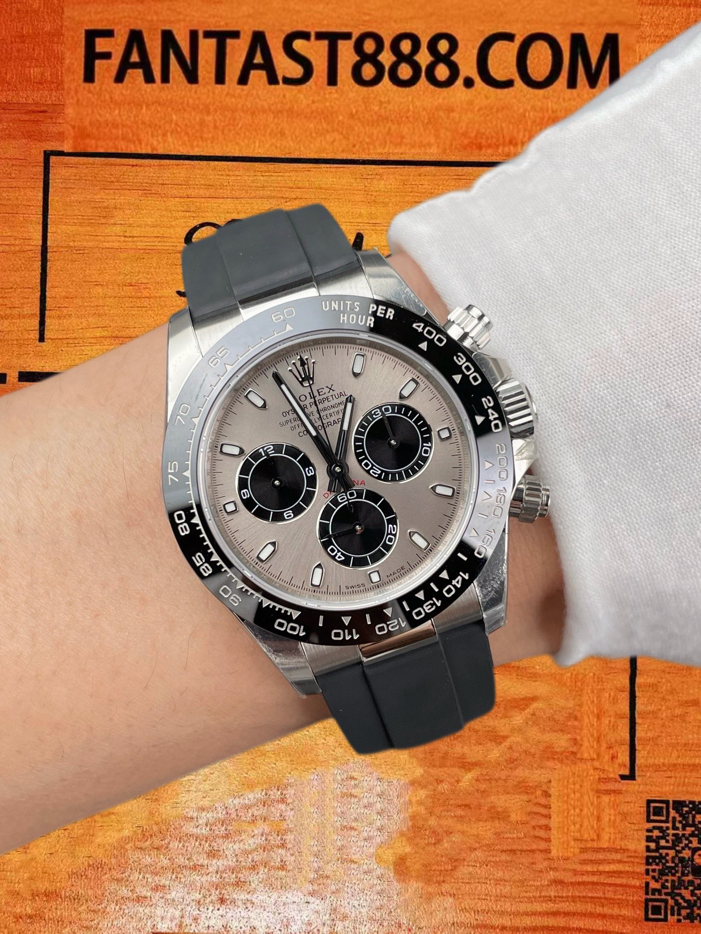 高仿VS廠勞力士Daytona 116519LN水泥灰膠迪40mm/VS自研4130機芯72小時動儲配重132G/正品公價¥260000 實拍 9