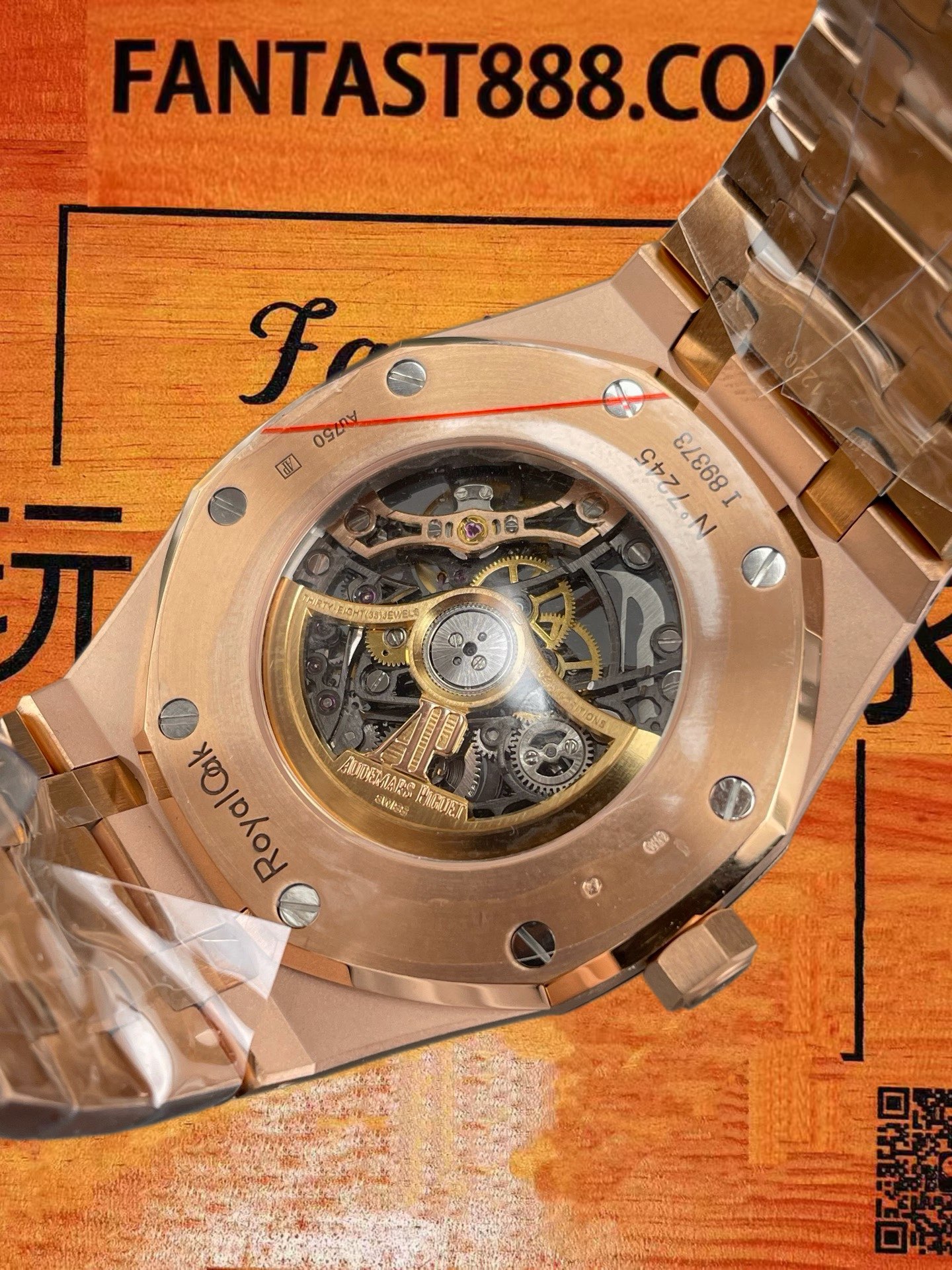 高仿OCTA廠愛彼Audemars Piguet皇家橡樹Royal Oak 15407ST鏤空41mm 18K玫瑰金八角殼/改製3132機芯+砝碼擺輪/正品公價¥800000 實拍 5