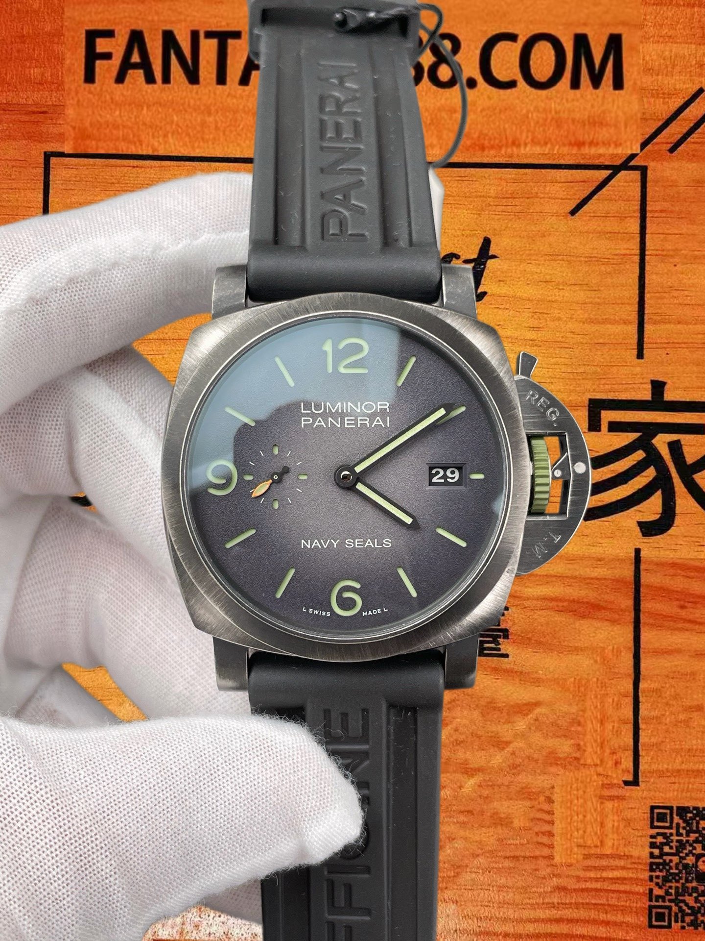 高仿VS廠沛納海Panerai Luminor PAM 01412 NAVY SEALS海豹部隊44mm磨砂鈦金屬殼/VS自研P9010機芯72小時動儲/正品公價¥95000
