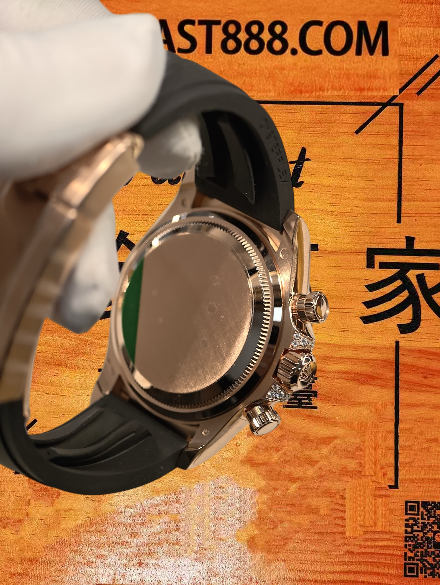 高仿私人改裝-勞力士-迪通拿116515 長頸鹿紋滿鑽 玫瑰金 40mm 復刻腕錶 實拍