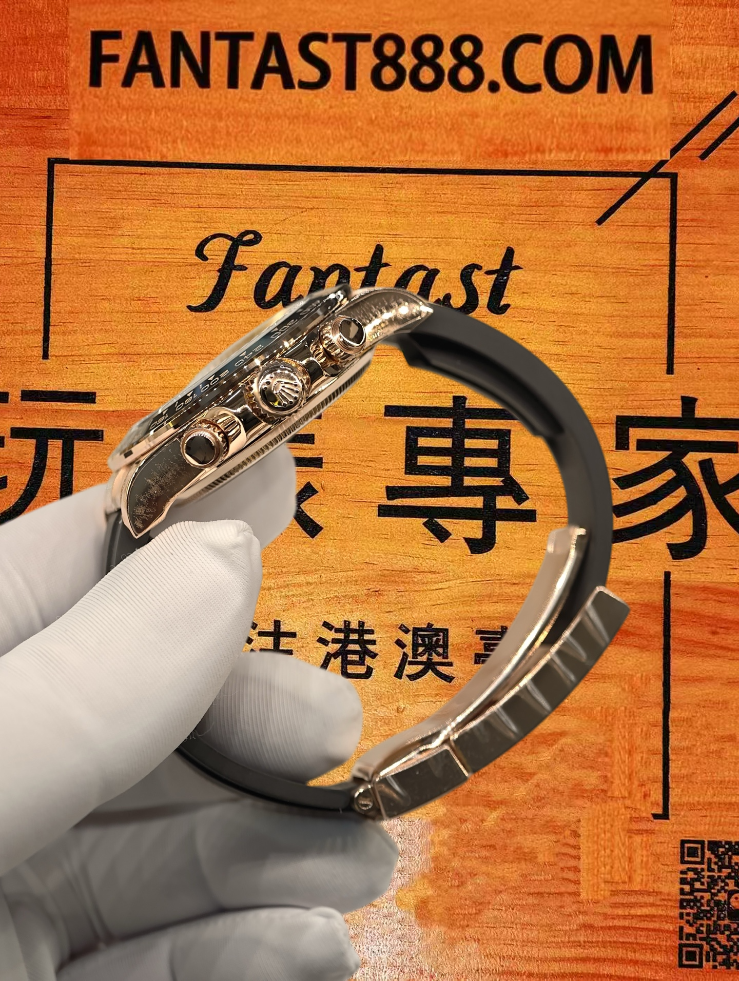 高仿私人改裝-勞力士-迪通拿116515 巧克力面黑圈 玫瑰金 40mm 復刻腕錶 實拍