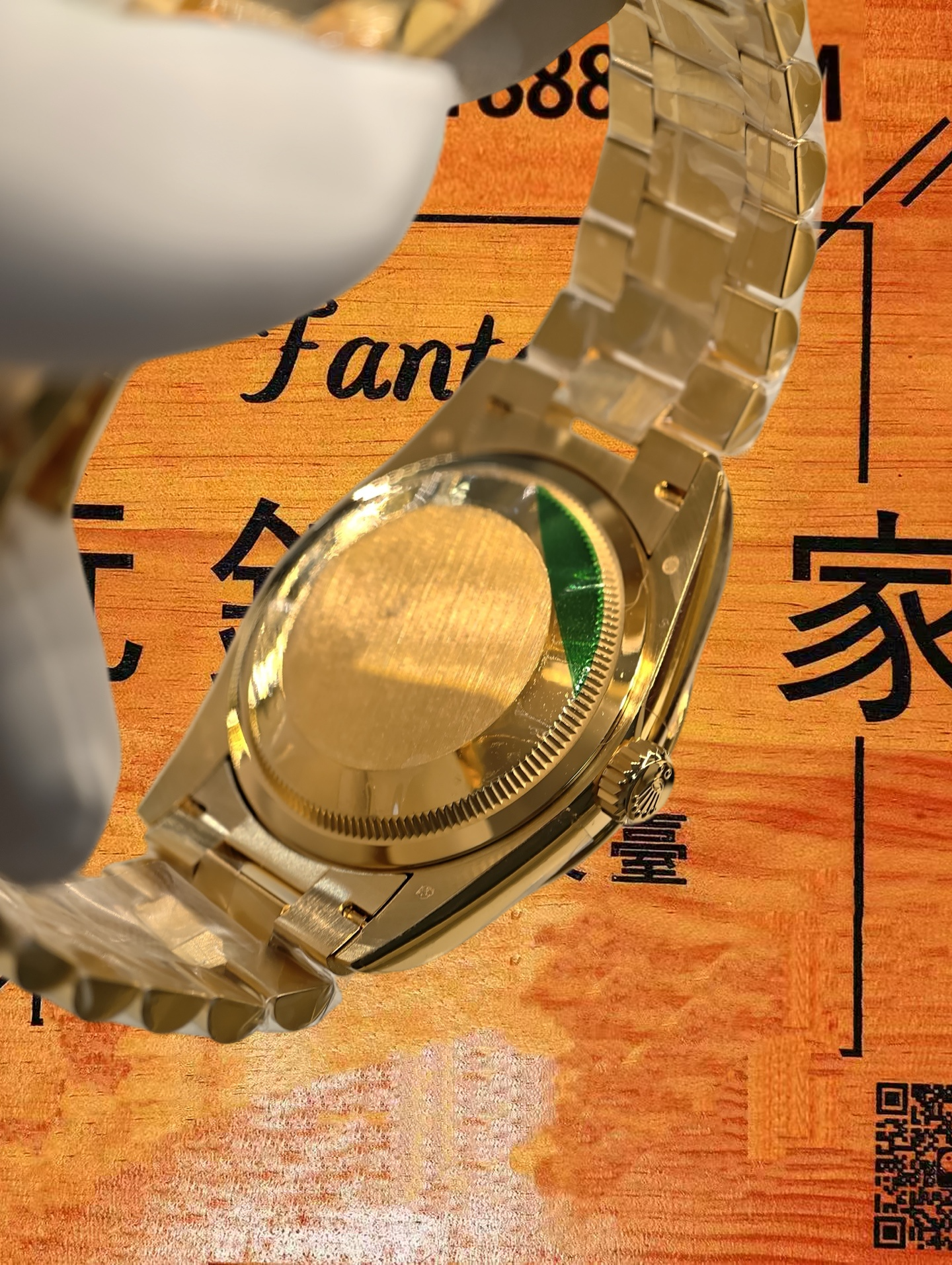 高仿私人改裝-勞力士-星期日曆128238 滿天星彩虹盤 黃金 36mm 復刻腕錶