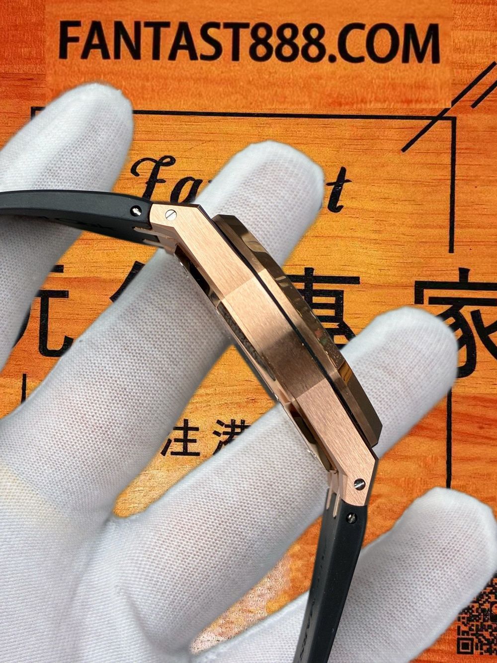 高仿OCTA廠愛彼皇家橡樹15510玫瑰金藍盤 41mm實拍圖6