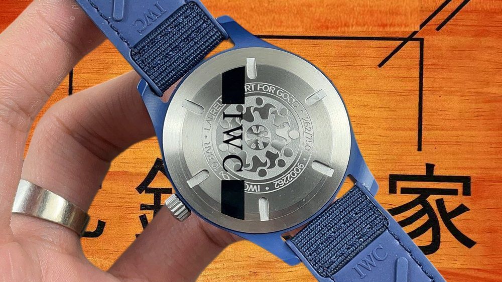 高仿M+廠IWC馬克十八最藍的藍陶瓷藍盤 40mm實拍圖5