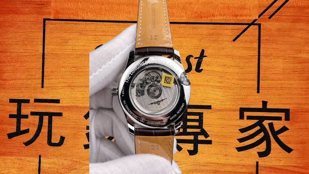 高仿AF廠浪琴名匠四針月相麥粒面皮帶 40mm實拍圖5