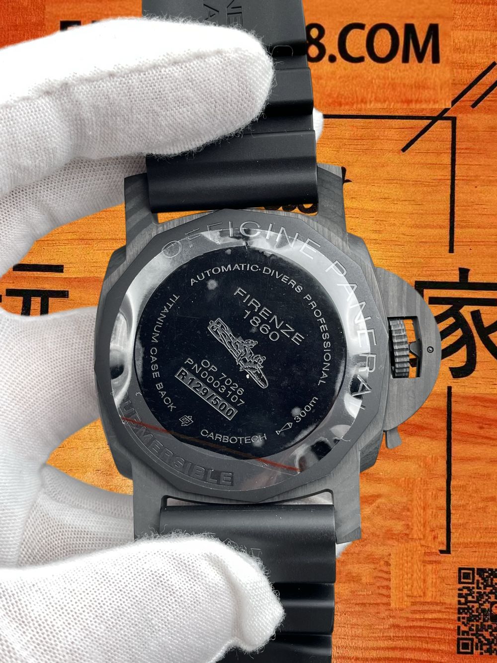 高仿VS廠沛納海潛行PAM616碳纖維藍秒針 47mm實拍圖5