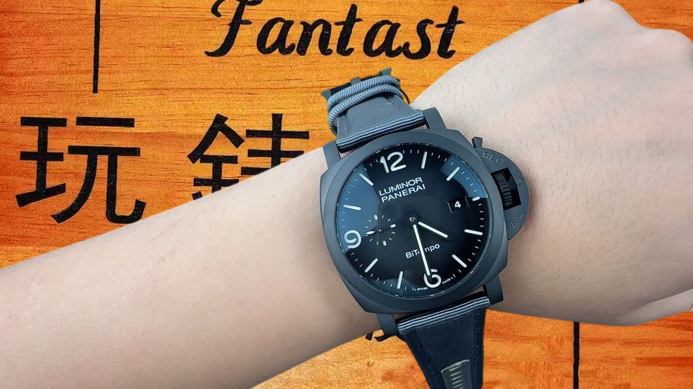 高仿VS廠沛納海PAM1467鈦DLC紐約限量兩地時 44mm實拍圖9