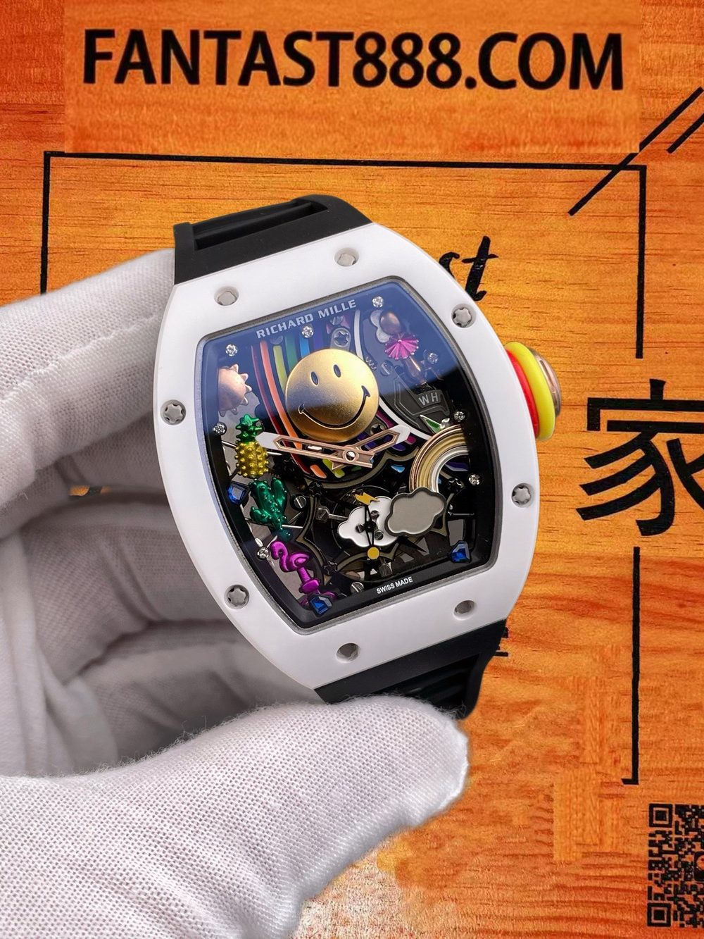 高仿V2版理查德米勒RM88笑臉鏤空自動 48x39.7mm