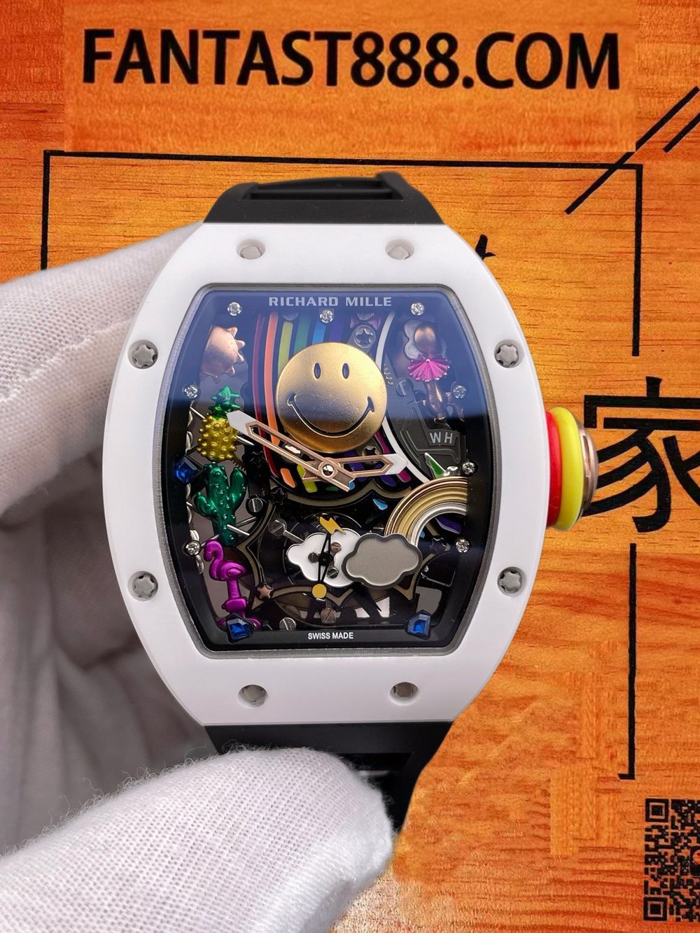 高仿V2版理查德米勒RM88笑臉鏤空自動 48x39.7mm