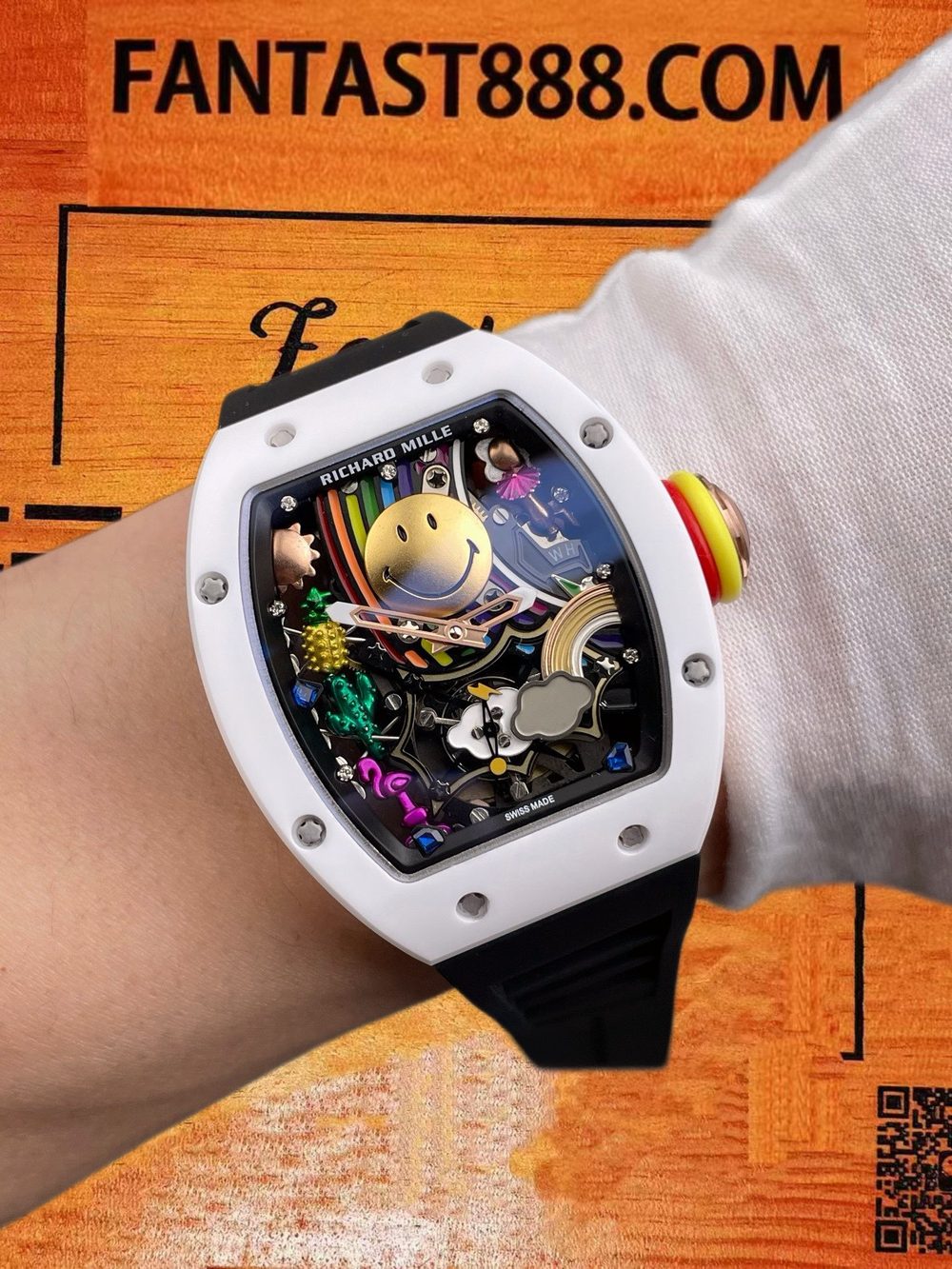 高仿V2版理查德米勒RM88笑臉鏤空自動 48x39.7mm
