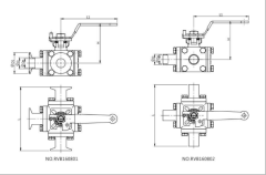 Three-way full bore ball valve
