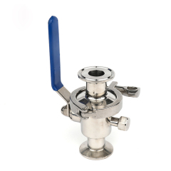 Clamped type non-retention ball valve