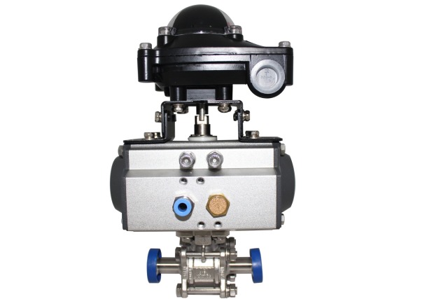 Pneumatic ball valve with positioner