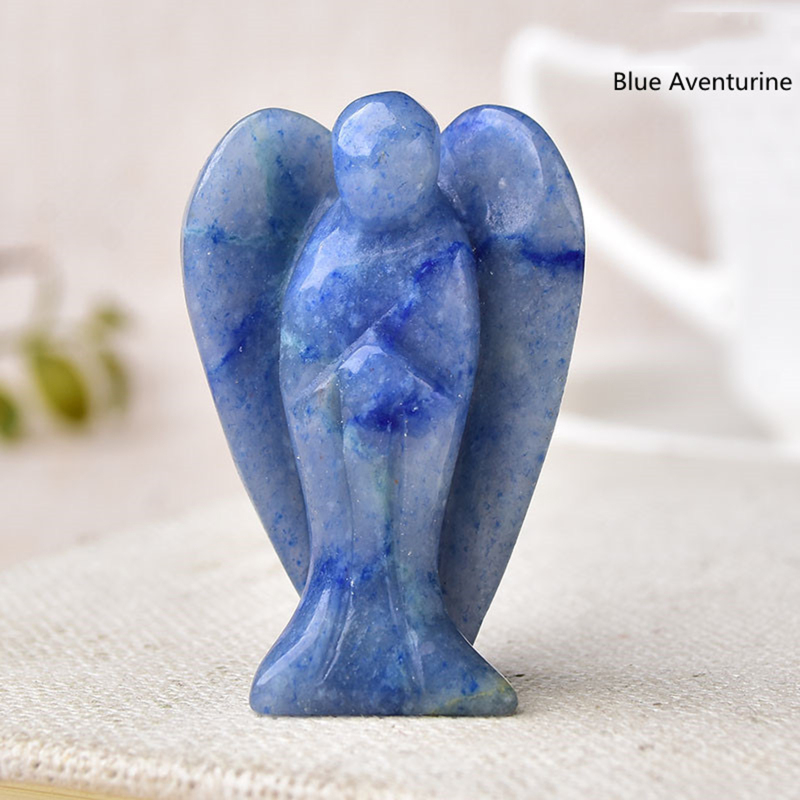 Tarotguidesyou/Angel Decorative Therapy Crystal, Polished Natural Stone Statue, Home Room and Office Desk Decorative Guardian, Handcarved, Cute Statue, Energy Spirit, Crystal Statue