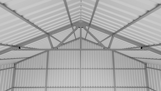 SELA Industrial 26 ft×33 ft Double Garage Metal Barn Shed