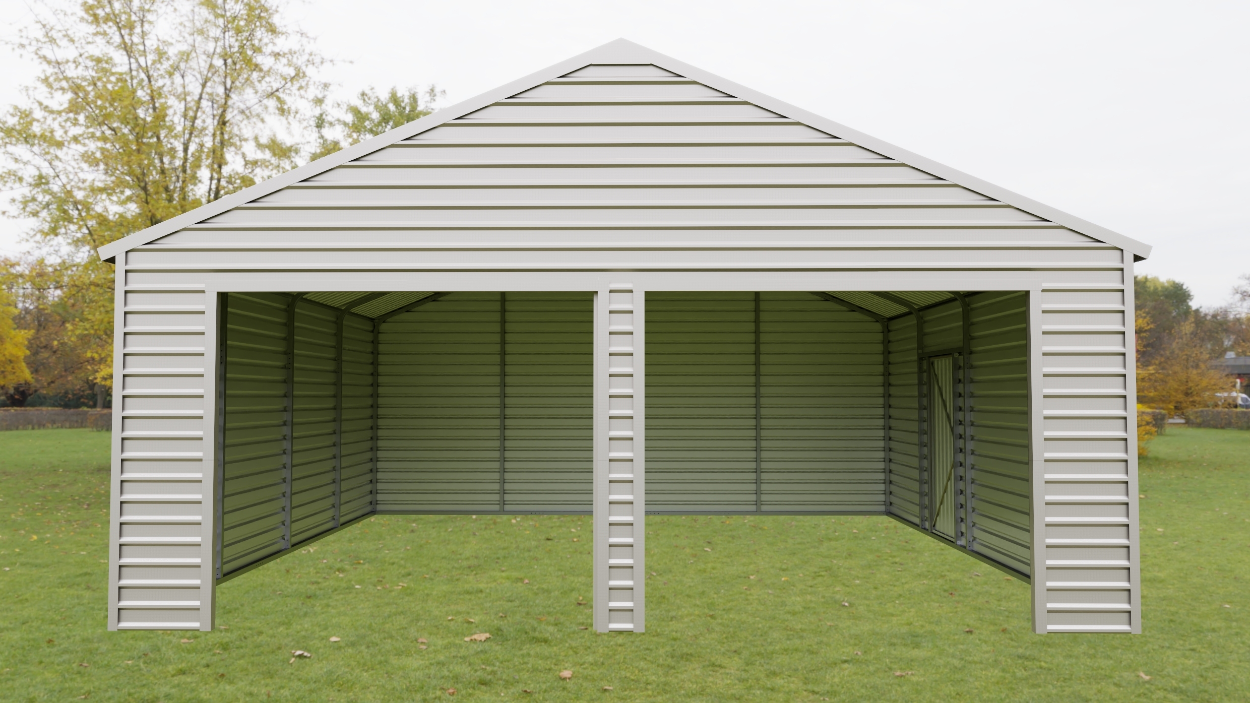 SELA Industrial 23 ft×22 ft Double Garage Metal Shed