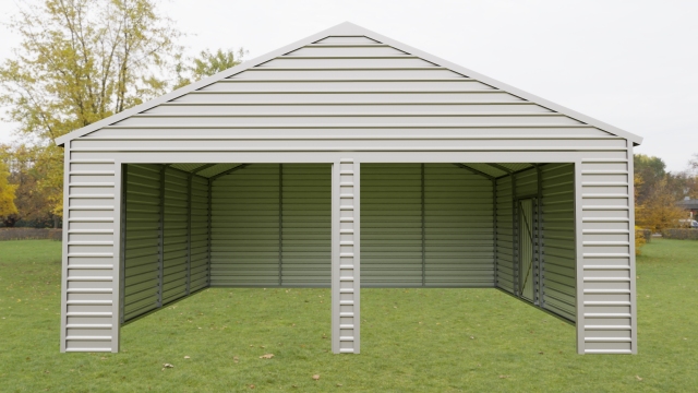 SELA Industrial 23 ft×22 ft Double Garage Metal Shed