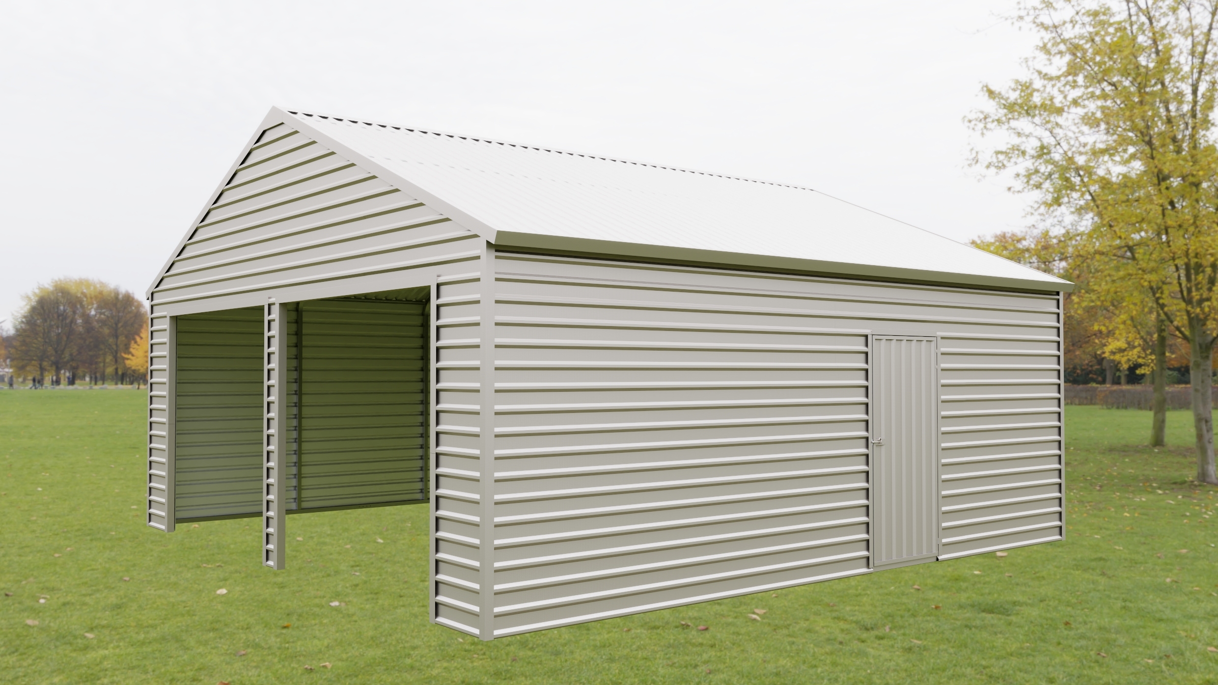 SELA Industrial 23 ft×22 ft Double Garage Metal Shed