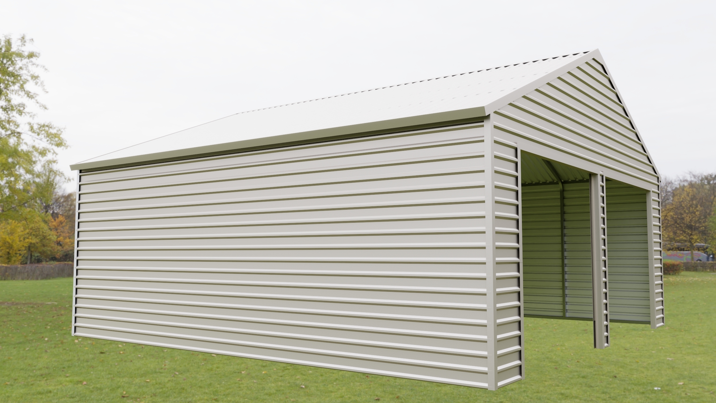 SELA Industrial 23 ft×22 ft Double Garage Metal Shed