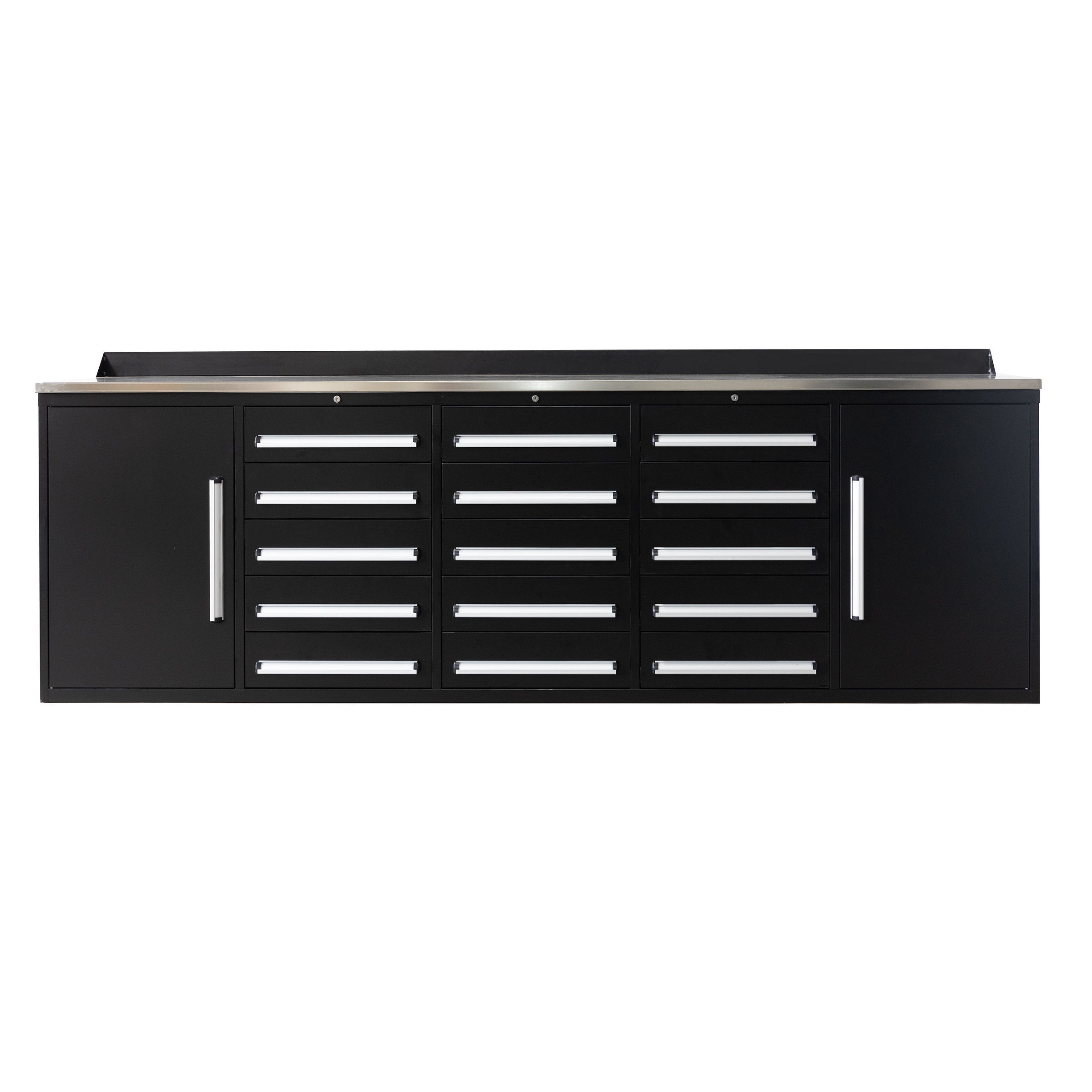 SELA Industrial 10FT-15D Workbench Cabinet Combo, 15 Drawers & 2 Cabinets