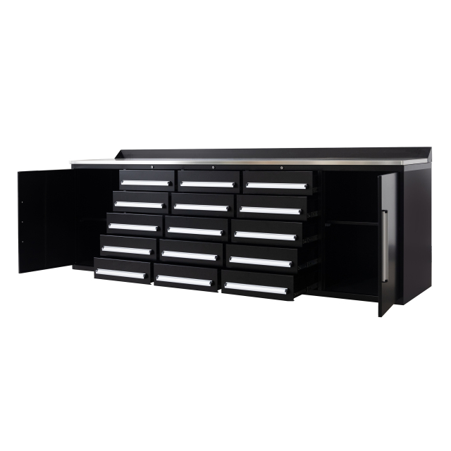 SELA Industrial 10FT-15D Workbench Cabinet Combo, 15 Drawers & 2 Cabinets