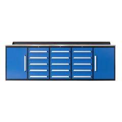 SELA Industrial 10FT-15D Workbench Cabinet Combo, 15 Drawers & 2 Cabinets