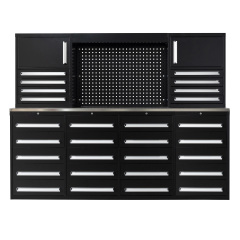 SELA Industrial 7FT-28D Workbench Cabinet Combo With Pegboard, 28 Drawers & 2 Cabinets