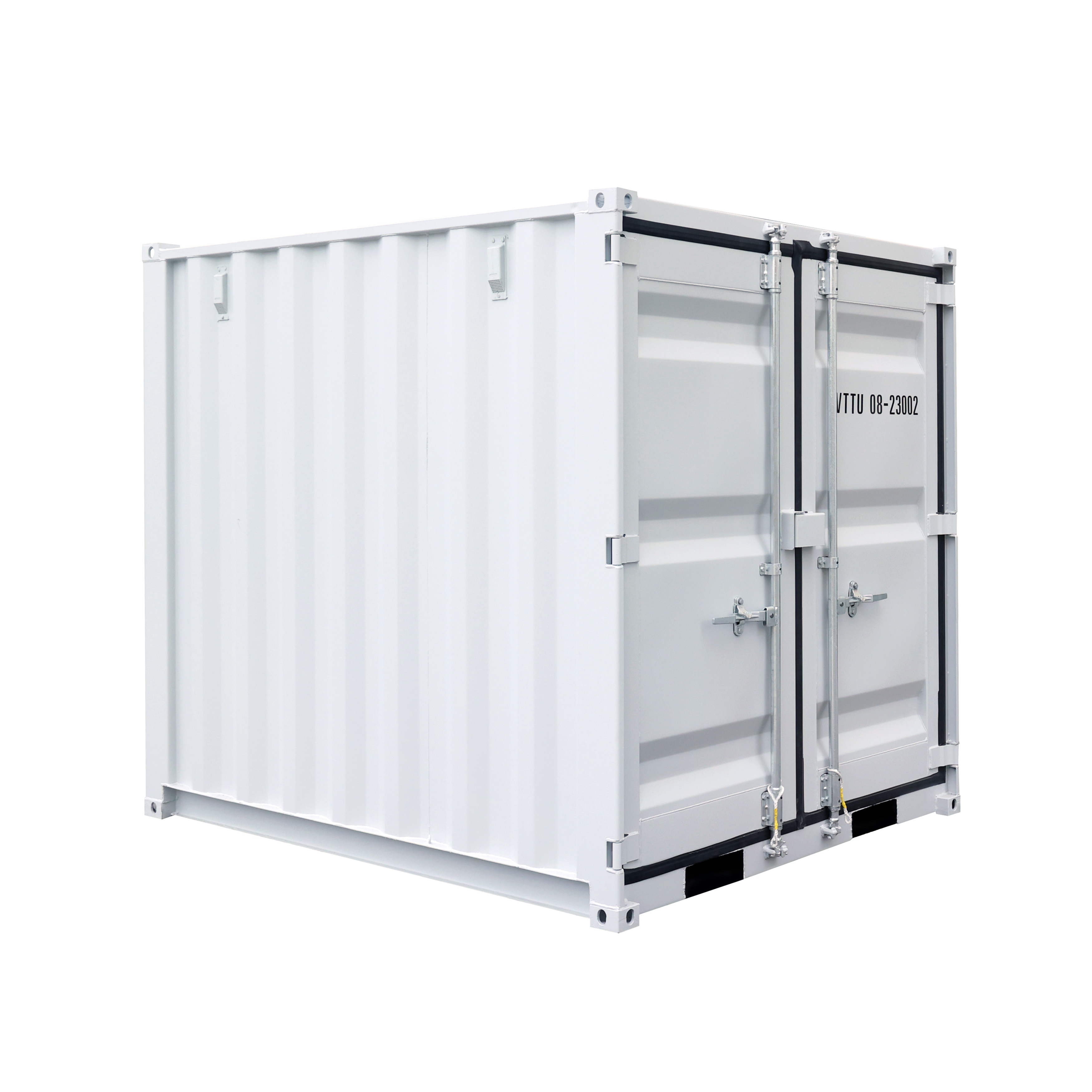 SELA Industrial 8FT Storage Container, Bi-parting Front Door, Side Entry Man Door, Security Bar Window
