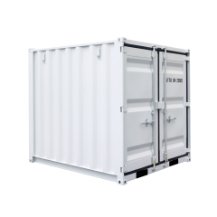 SELA Industrial 8FT Storage Container, Bi-parting Front Door, Side Entry Man Door, Security Bar Window