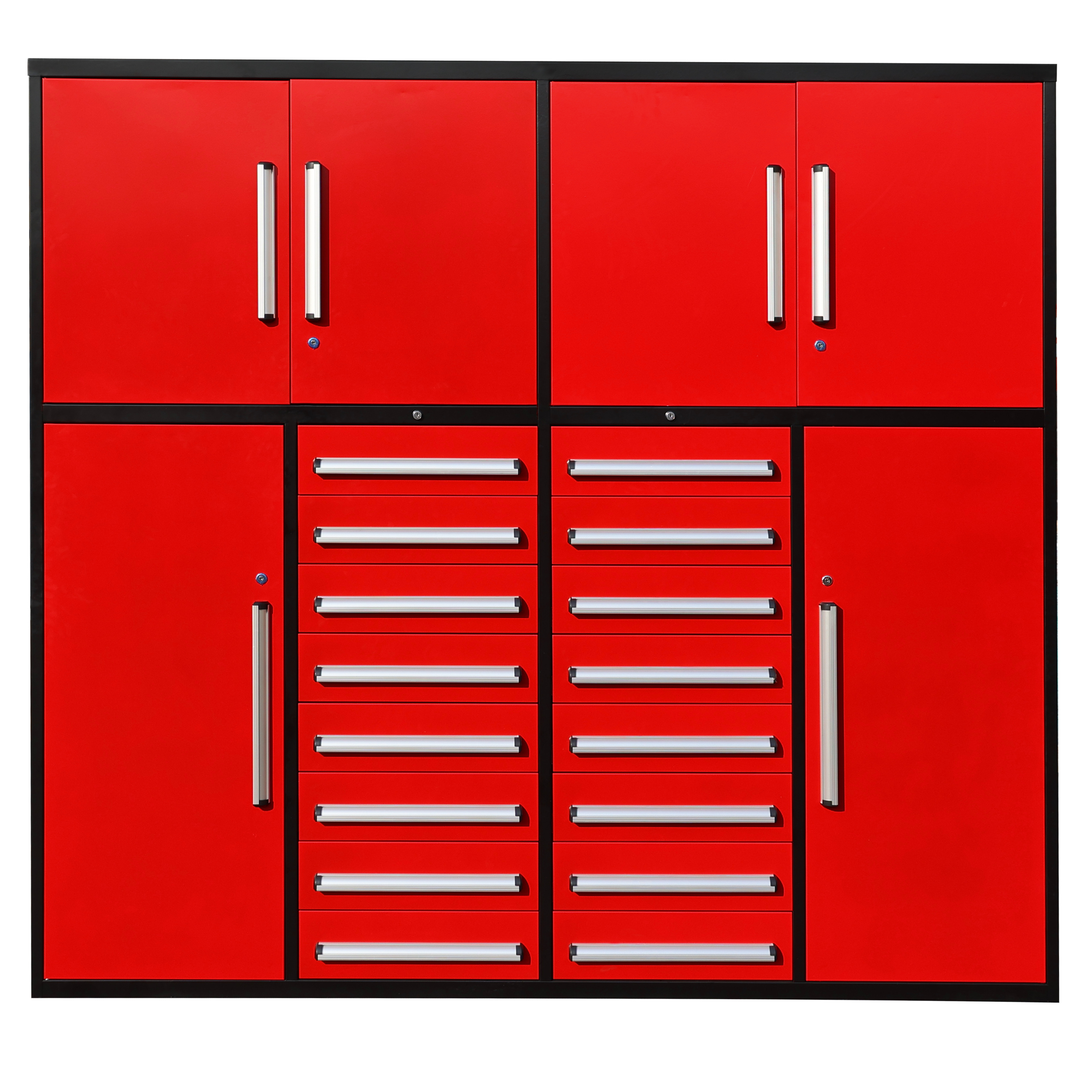 SELA Industrial 7FT-16D Workbench Cabinet Combo, 16 Drawers & 4 Cabinets