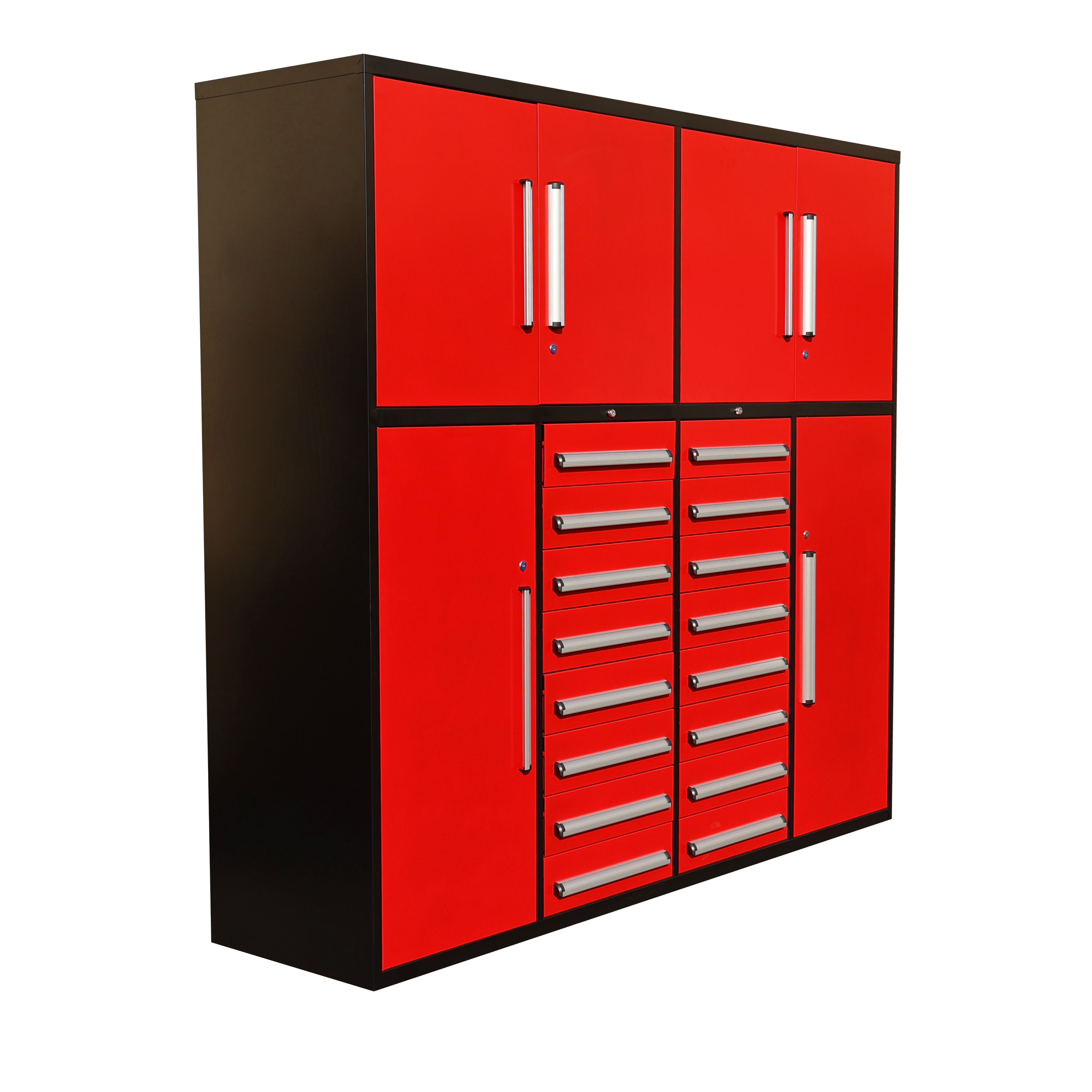 SELA Industrial 7FT-16D Workbench Cabinet Combo, 16 Drawers & 4 Cabinets