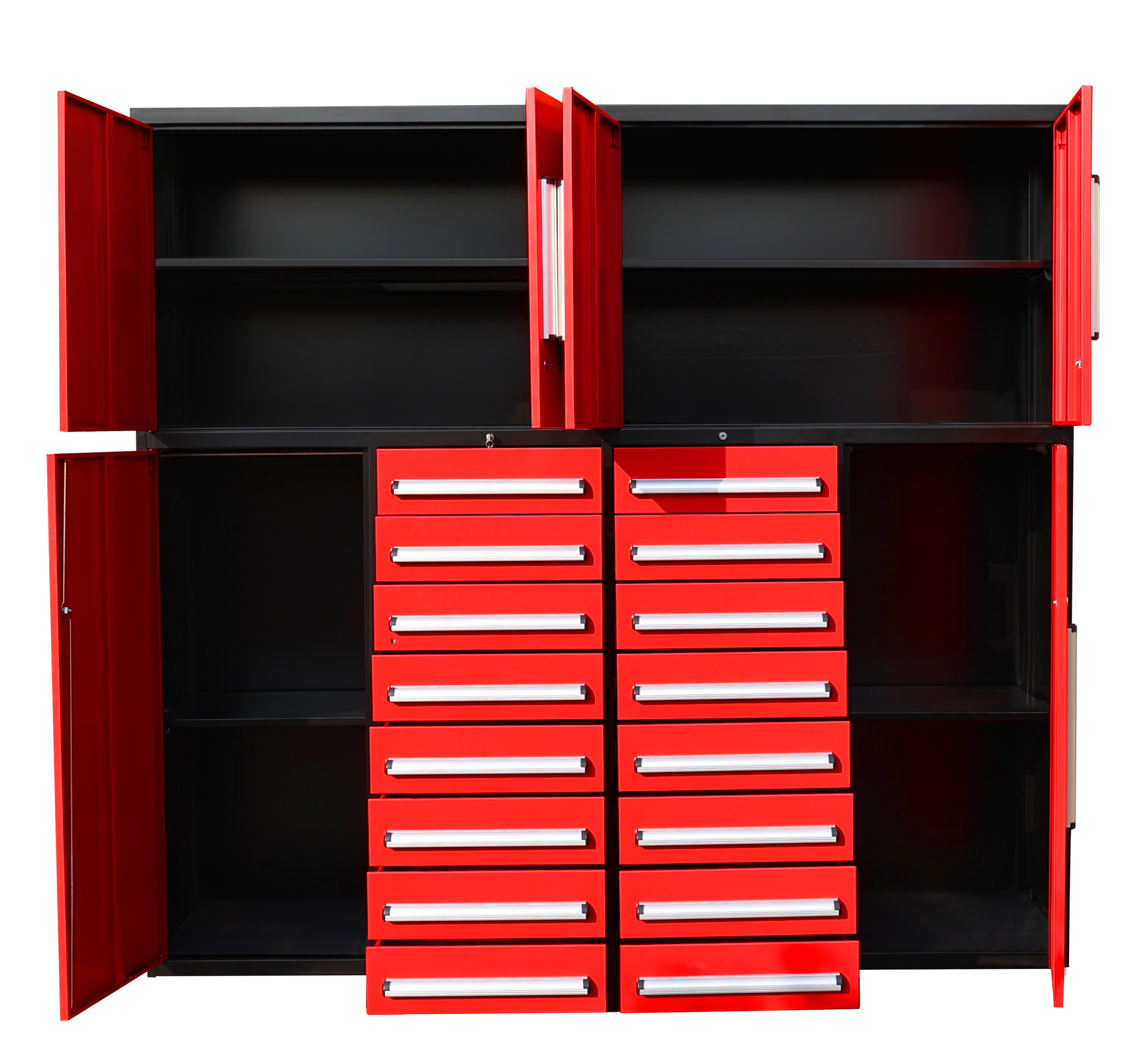 SELA Industrial 7FT-16D Workbench Cabinet Combo, 16 Drawers & 4 Cabinets