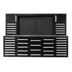 SELA Industrial 10FT-40D-3 Workbench Cabinet Combo With Pegboard, 40 Drawers & 2 Cabinets