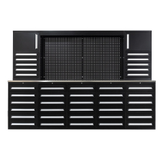SELA Industrial 10FT-40D-2 Workbench Cabinet Combo With Pegboard, 40 Drawers & 2 Cabinets