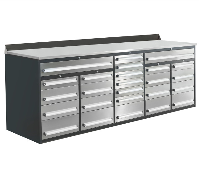 SELA Industrial 10FT-25D-3 Workbench, 25 Drawers