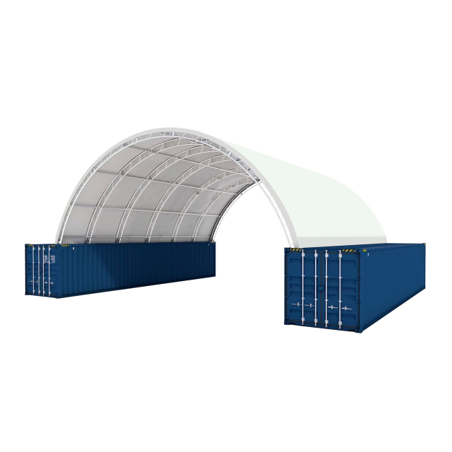 SELA Industrial W40'×L40‘×H15’ PVC Cover Double Truss Container Shelter