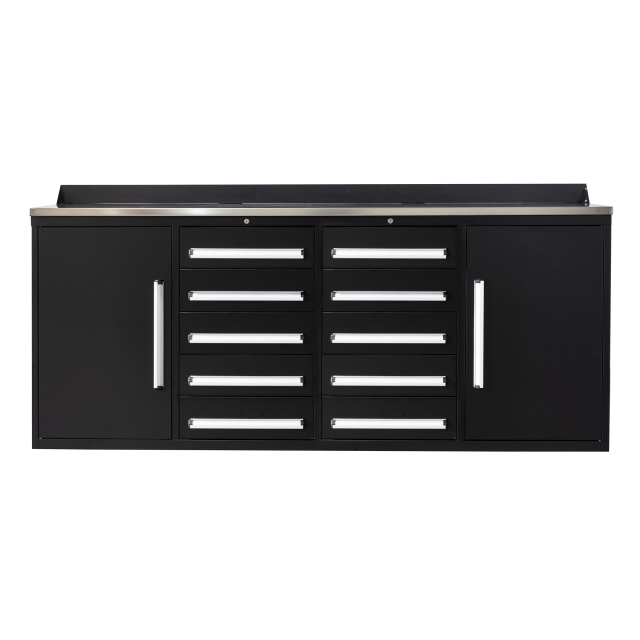 SELA Industrial 7FT-10D Workbench Cabinet Combo, 10 Drawers & 2 Cabinets