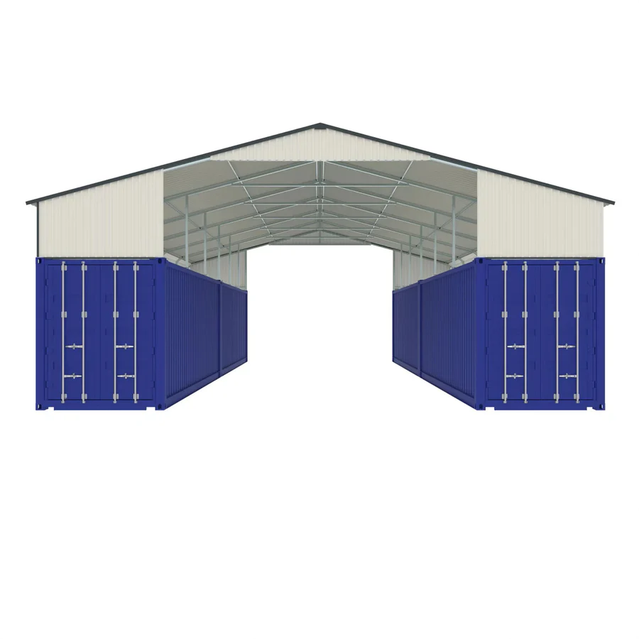 SELA Industrial 36FT x 40FT x 8.5FT Metal Container Roof Shed