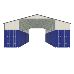 SELA Industrial 36FT x 40FT x 8.5FT Metal Container Roof Shed