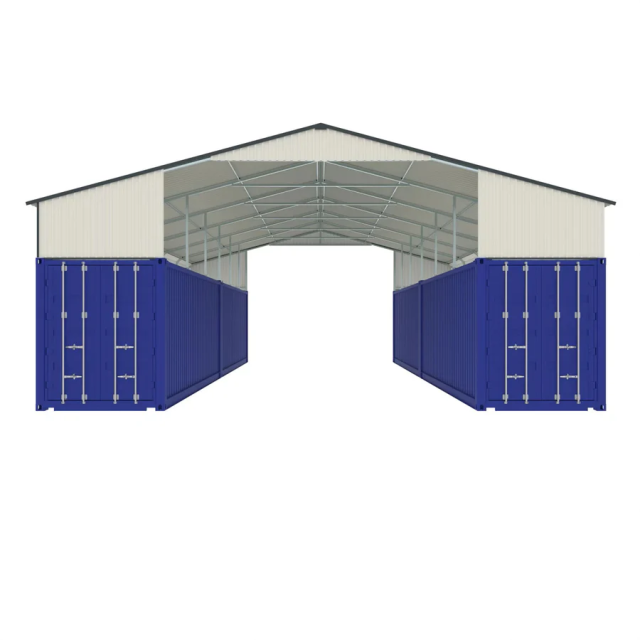 SELA Industrial 36FT x 40FT x 8.5FT Metal Container Roof Shed