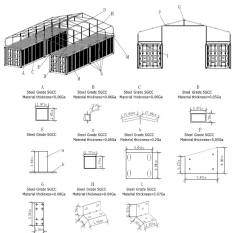 SELA Industrial 36FT x 40FT x 8.5FT Metal Container Roof Shed