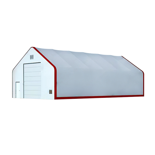 SELA Industrial W 30' x L 60' x H 22' PVC Cover Double Truss Peak Storage Shelter