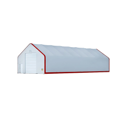 SELA Industrial W 30' x L 80' x H 22' PVC Cover Double Truss Peak Storage Shelter
