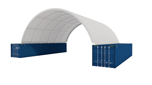 SELA Industrial W40'x40'xH15'PVC Cover Container Shelter