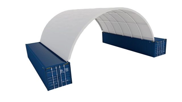 SELA Industrial W40'x40'xH15'PVC Cover Container Shelter