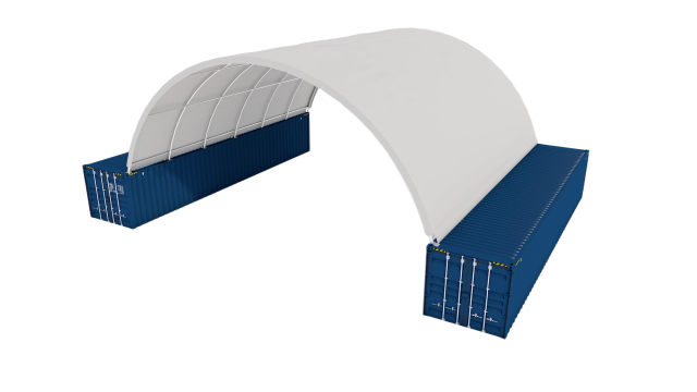 SELA Industrial W40'x40'xH15'PVC Cover Container Shelter