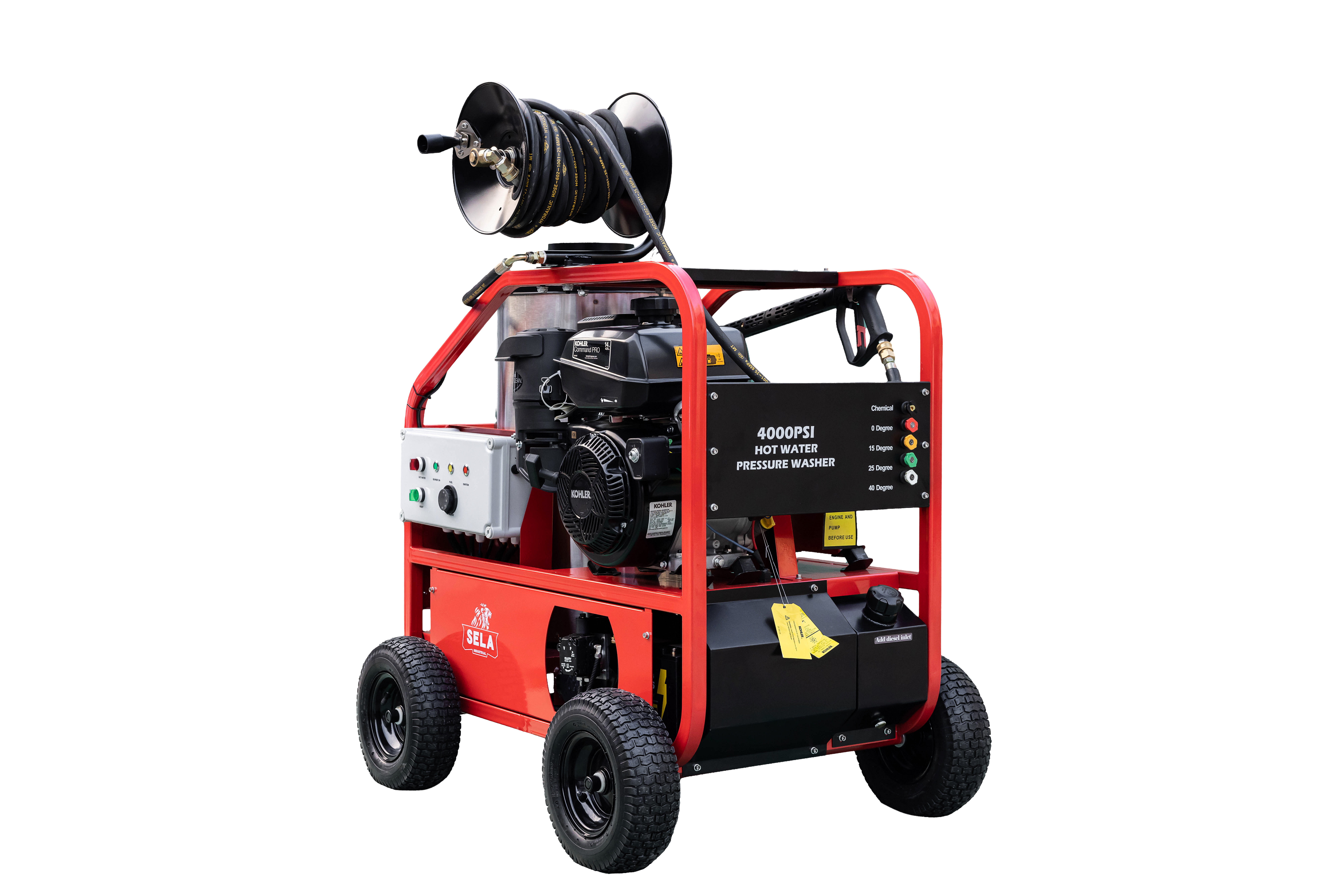 SELA Industrial 4000PSI Hot Water Pressure Washer With Wheels
