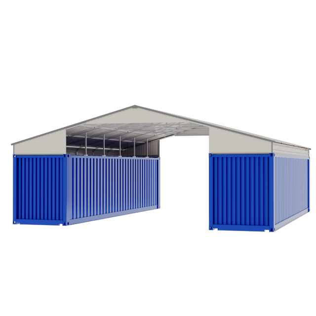 SELA Industrial 36FT x 40FT x 8.5FT Metal Container Roof Shed