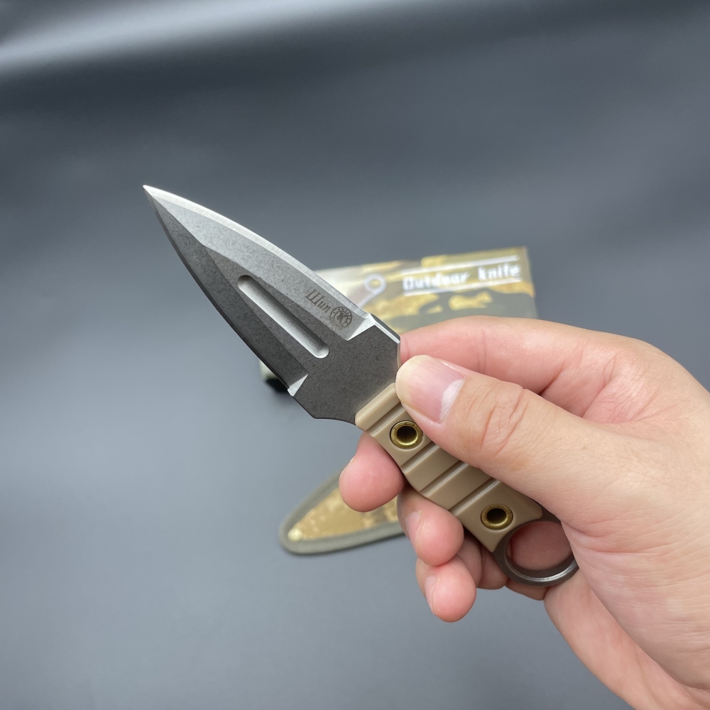 Wilderness Survival Straight Knife with Knife Sleeve, EDC Portable Knife, Super Sharp Camping Knife, Stainless Steel Fixed Blade Survival Bush Knife
